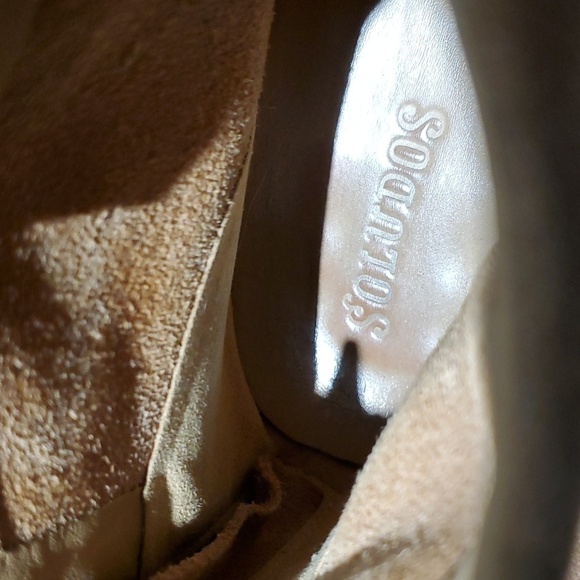 SOLUDOS SUEDE  LEATHER SHORT BOOTS SIZE 9.5 BOHO COWGIRL ANKLE BOOTIES - Picture 8 of 9